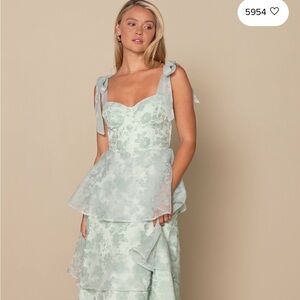 Lulu's Light Blue Floral Dress